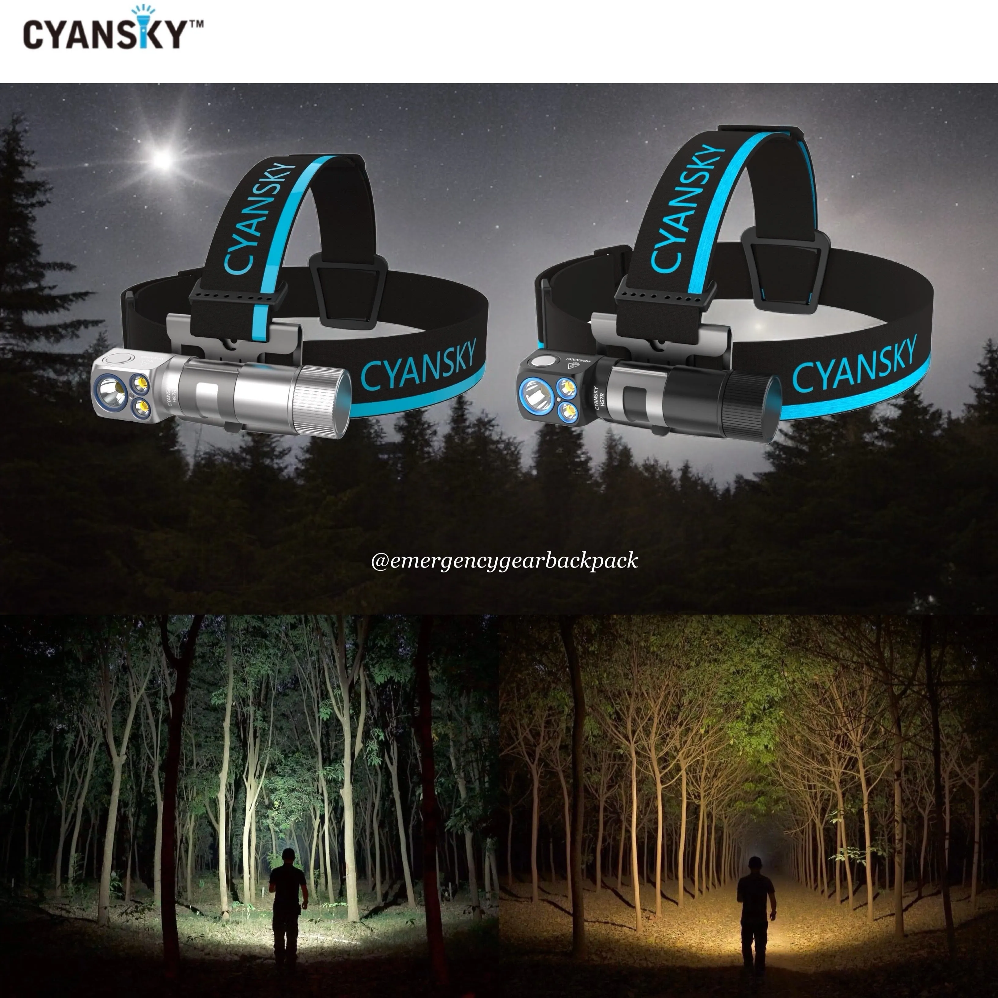 Cyansky HS7R Multifunctional Rechargeable L-shaped Headlamp Updated Version