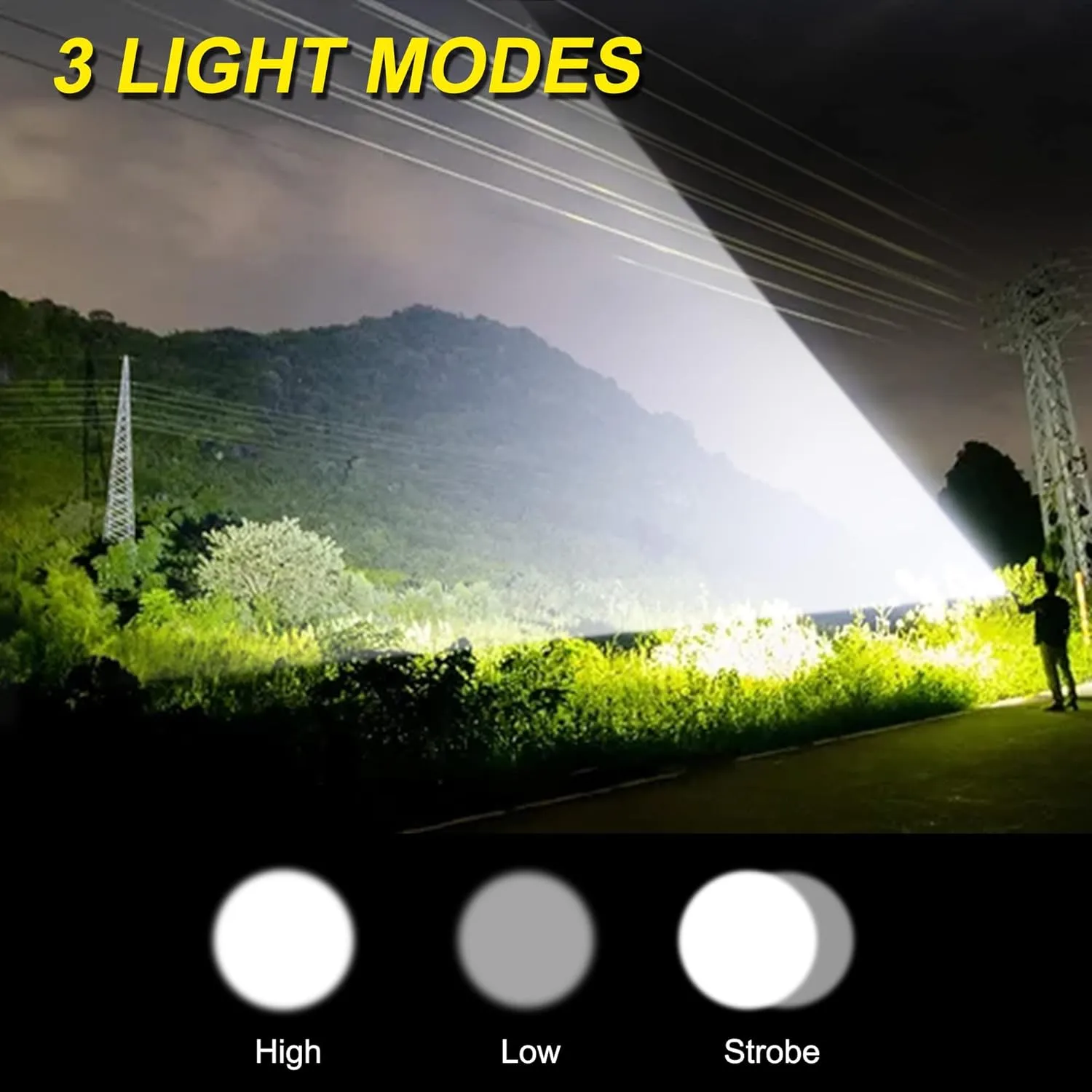 DARKBEAM LED Flashlights Rechargeable USB 2000 High Lumens, Small and Bright Pocket Flashlight, Zoomable Water Resistant Handheld Flash Light for Camping, Outdoor, Emergency with Battery, 2 Pack
