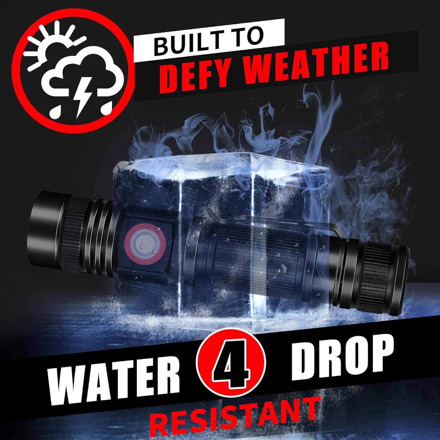 DARKBEAM LED Flashlights Rechargeable USB 2000 High Lumens, Small and Bright Pocket Flashlight, Zoomable Water Resistant Handheld Flash Light for Camping, Outdoor, Emergency with Battery, 2 Pack