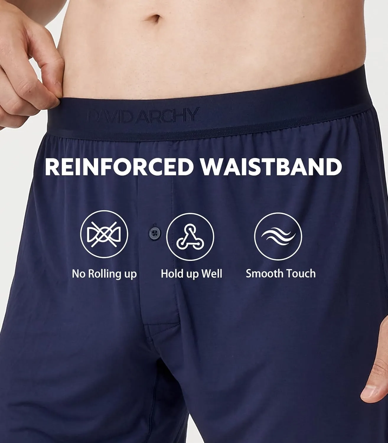 DAVID ARCHY Micro Modal Underwear Soft Mens Boxer Shorts Loose Breathable Boxers for Men Pack