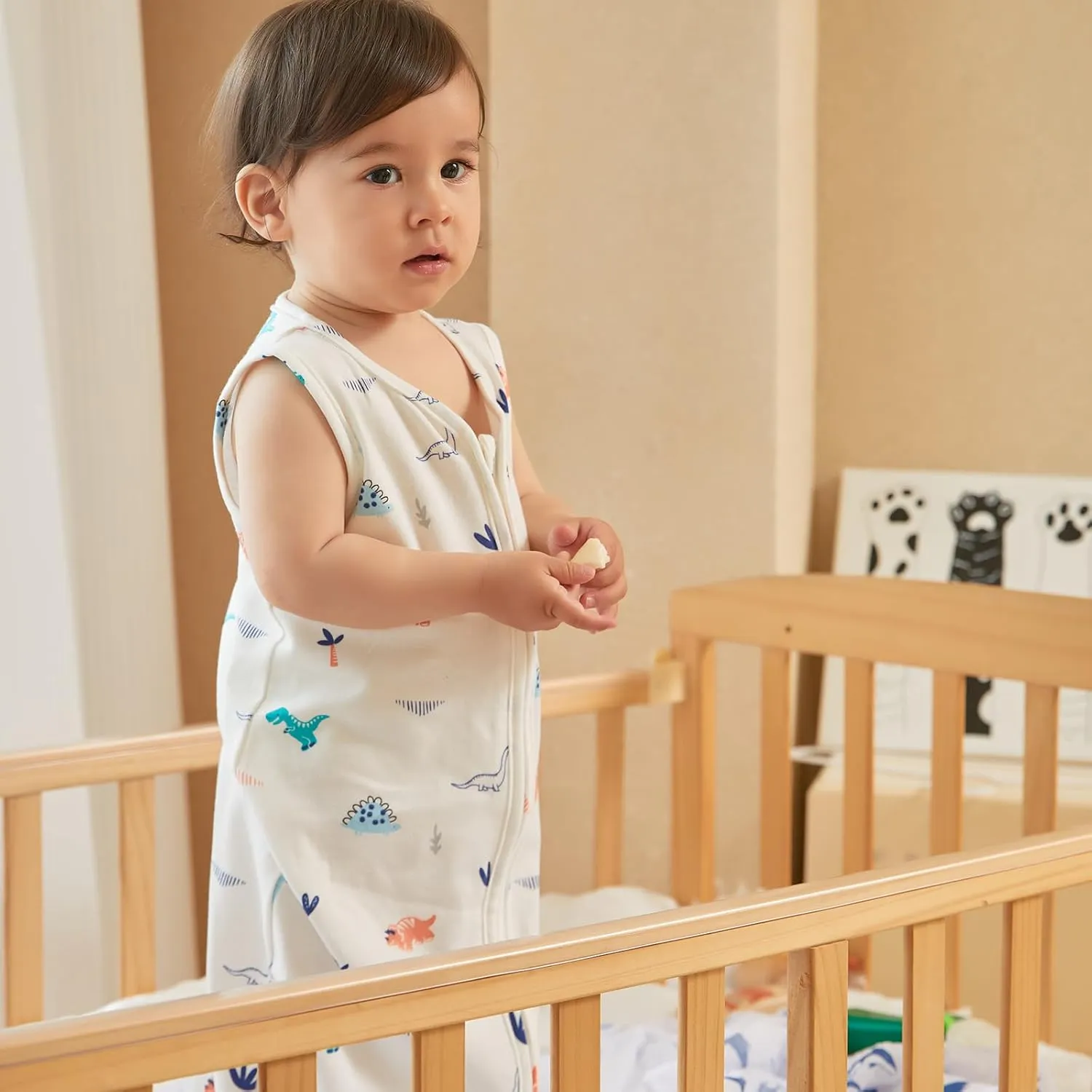 DaysU Cotton Baby Sleep Sack, Baby Sleeping Bag with Two-Way Zipper, 0.5 TOG Wearable Blanket for Newborn Baby Boys and Girls