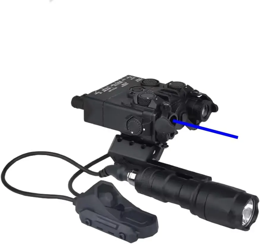 DBA2 Box Aiming Laser Sight Indicator(IR/Red/Green/Blue Laser & White LED Flashlight)   M300A Flashlight   AX Dual Wire Pressure Switch (SF 2.5)   Offset Left Scout Mount for M&K SMR Rail, Black