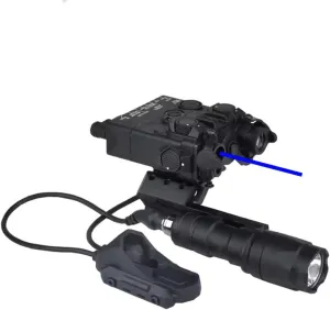 DBA2 Box Aiming Laser Sight Indicator(IR/Red/Green/Blue Laser & White LED Flashlight)   M300A Flashlight   AX Dual Wire Pressure Switch (SF 2.5)   Offset Left Scout Mount for M&K SMR Rail, Black