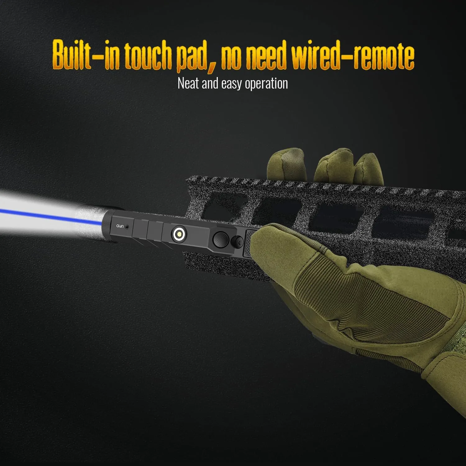 DEFENTAC 1600 Lumens Blue Laser Light Combo Compatible with Picanny/M-Lok Rail, Low Profile Tactical Rifle Laser Sight with Momentary and Strobe, Built-in Pressure Switch, Rechargeable
