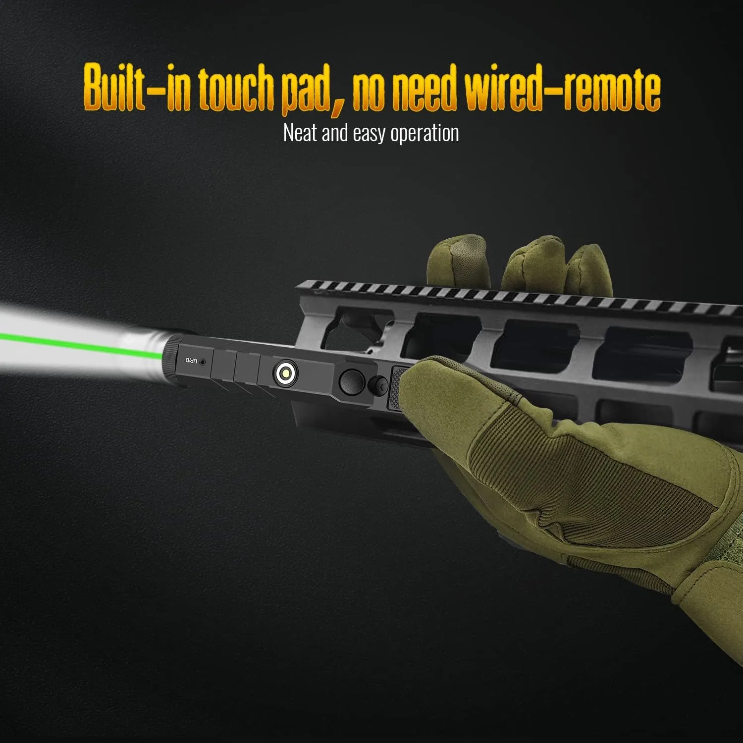 DEFENTAC 1600 Lumens Green Laser Light Combo is Compatible with MLok/Picatinny Rail for Rifle, Weapon Light with Momentary and Strobe, Rechargeable