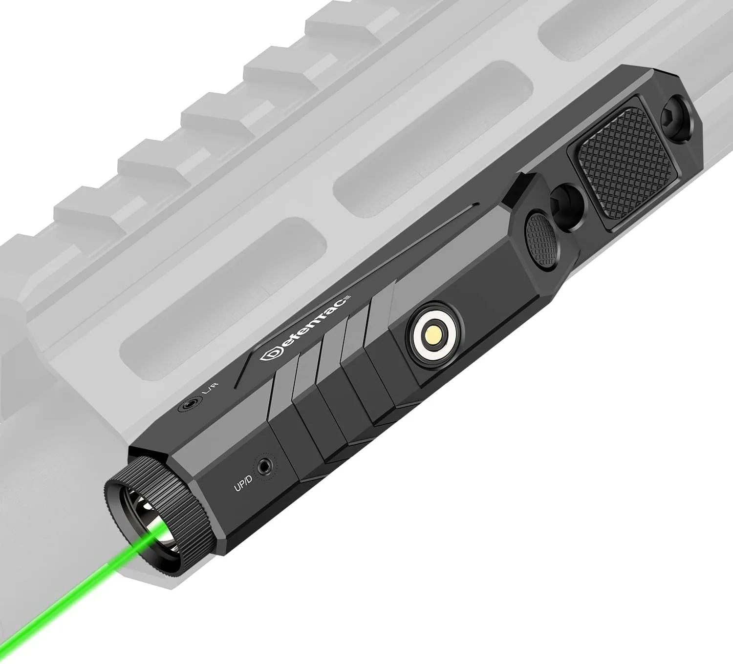 DEFENTAC 1600 Lumens Green Laser Light Combo is Compatible with MLok/Picatinny Rail for Rifle, Weapon Light with Momentary and Strobe, Rechargeable
