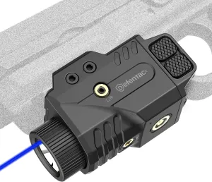 DEFENTAC 800lm Slidable Pistol Light and Red/Green/Blue Laser Sight Combo, Strobe and Momentary Beams for Guns, Magnetic Rechargeable
