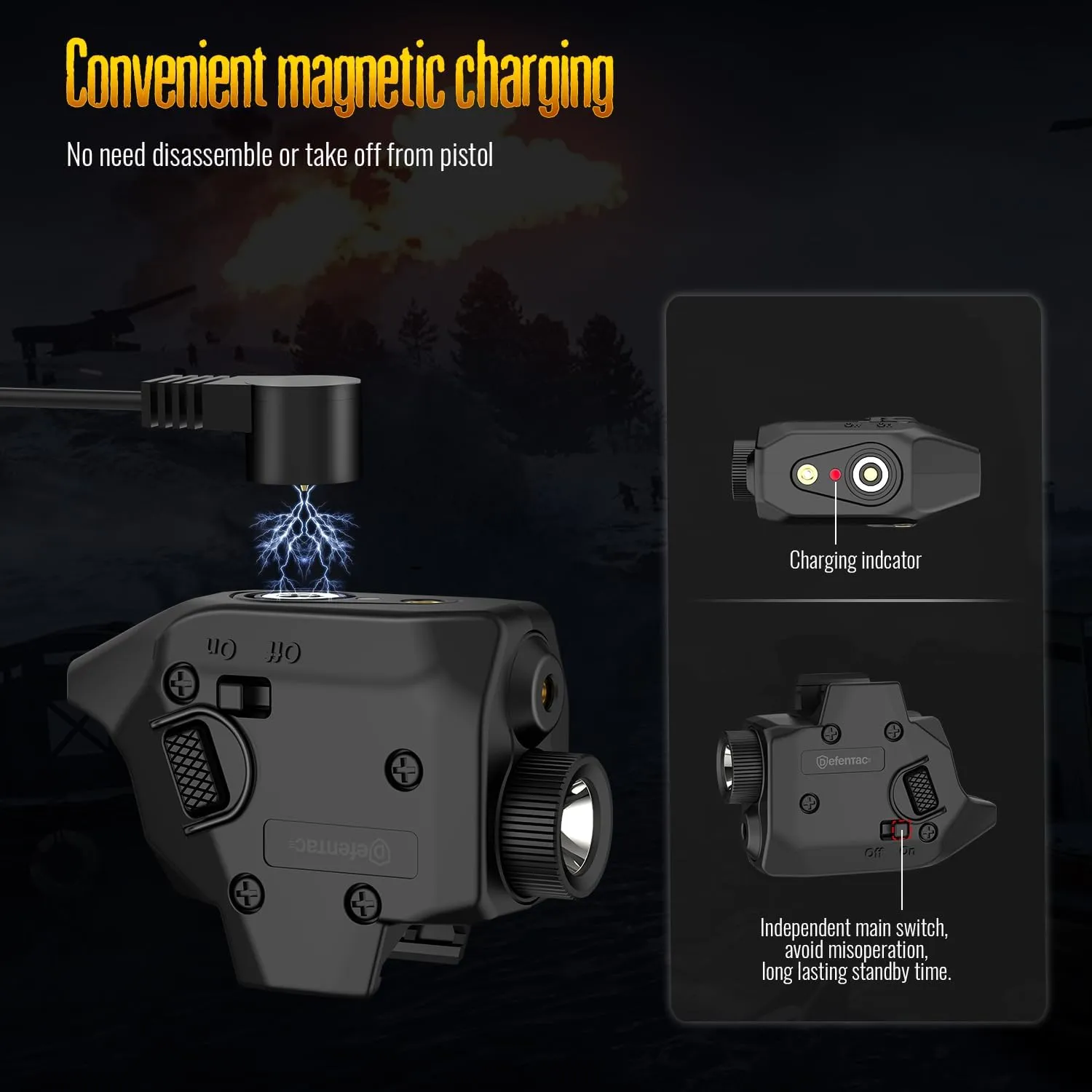 Defentac Combo is Compatible with P365/ X/XL (No X-Macro)/ M&P Shield & Plus 9mm/.40 (No EZ) / Standard Pic-Rail, Red/Green/Blue, Rechargeable