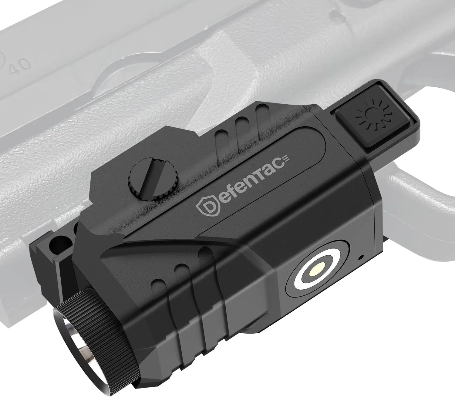 DEFENTAC Pistol Light with Strobe Function for Guns, 600 Lumens Tactical Flashlight for Handguns, High Performance Weapon Light, Magnetic Charging