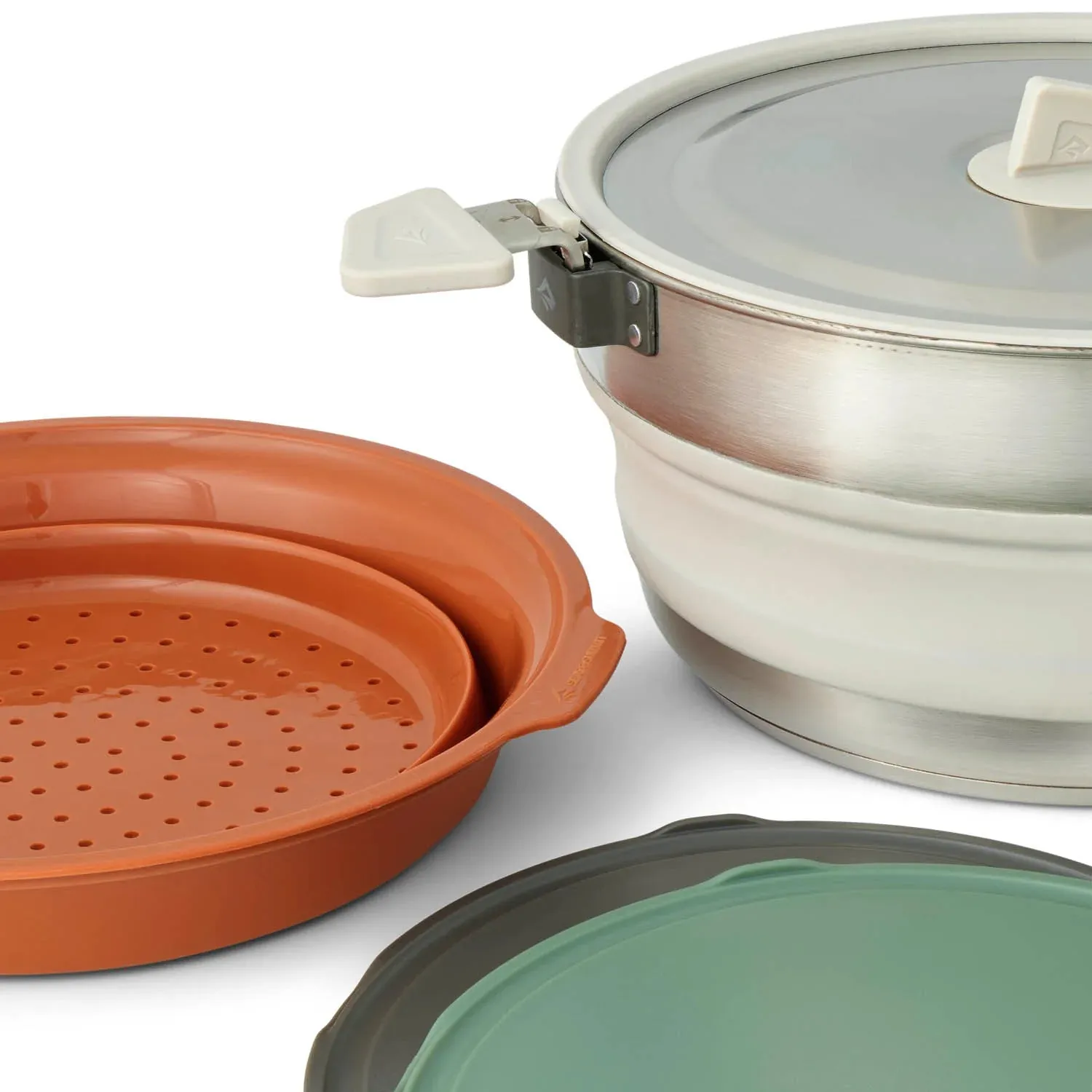 Detour Stainless Steel Collapsible One Pot Cook Set 5L - [4 Piece] Multi