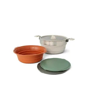 Detour Stainless Steel Collapsible One Pot Cook Set 5L - [4 Piece] Multi