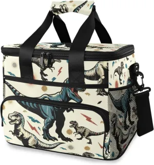 Dinosaur Dino Animal Cooler Bag Insulated Cooler Soft Sided Cooler 24 Can Portable Picnic Bag Large Leakproof Lunch Bag Box for Beach Grocery Camping Travel Car Men Women