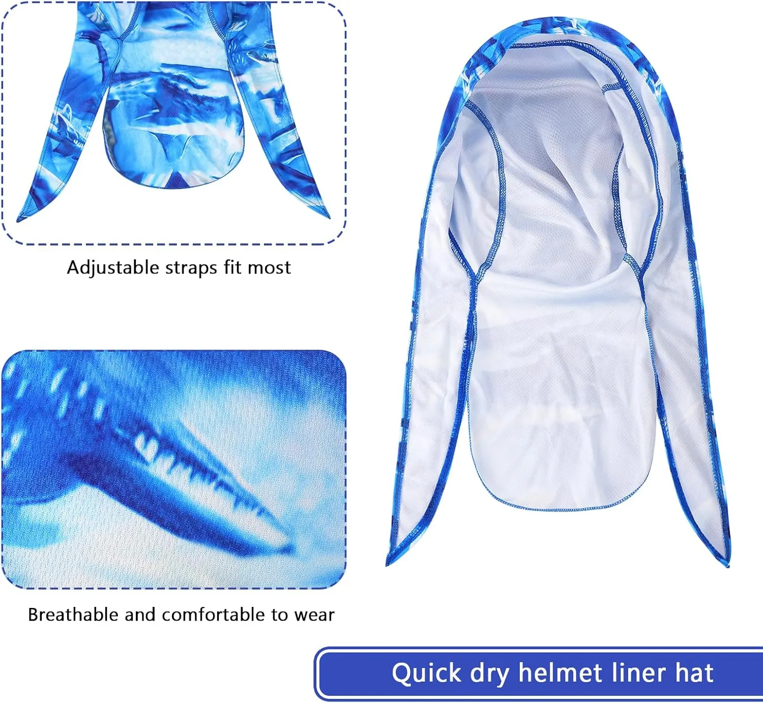 DOCILA 4 Pcs Do Rags Skull Caps for Men Fashion Sweat Wicking Helmet Liner Beanie Breathable Motorcycle Cycling Sports Cap