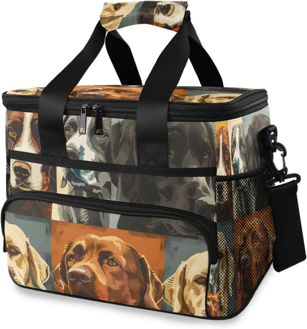 Dog Pet Pattern Cooler Bag Insulated Cooler Soft Sided Cooler 24 Can Portable Picnic Bag Large Leakproof Lunch Bag Box for Beach Grocery Camping Travel Car Men Women