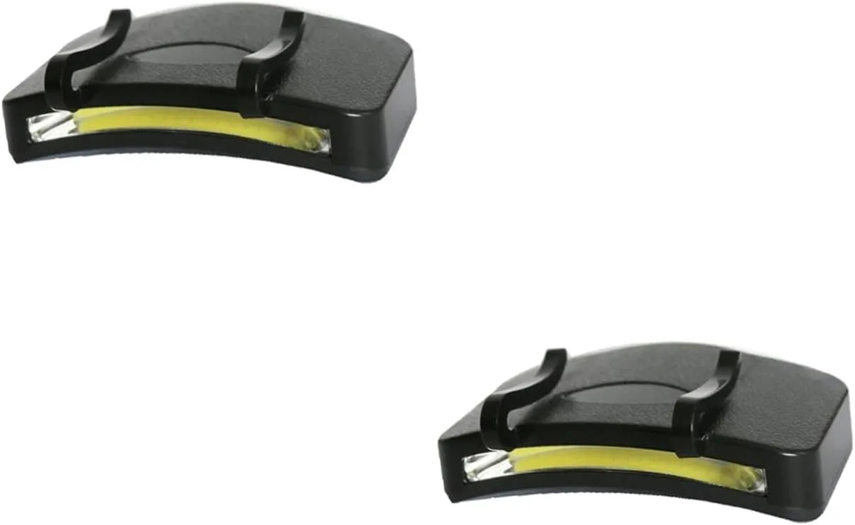 DOITOOL 2sets Cob Clamp Light Mini Clip Headlamp for Outdoor Solar Camping Lights Bulbs 2pcs*2