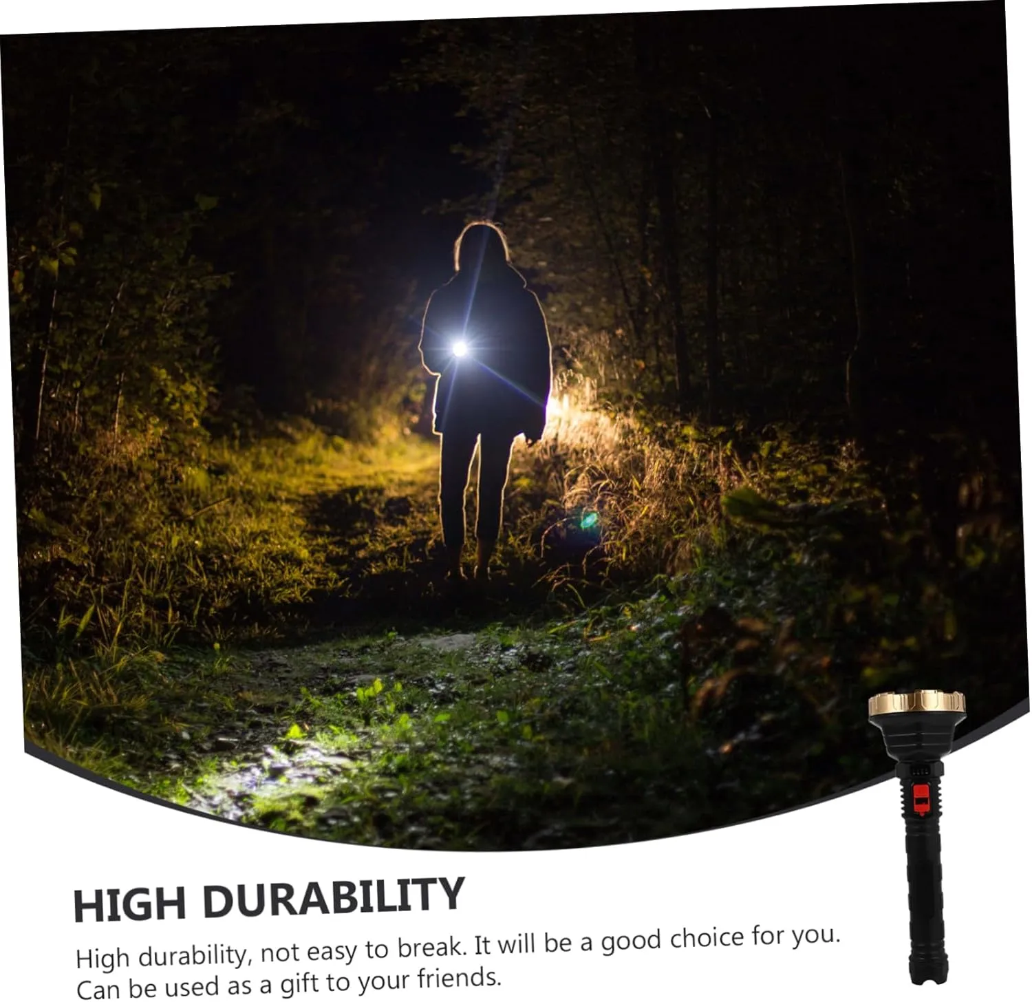 DOITOOL Portable 1set Strong Light Flashlight Charging Outdoor Lighting for Camping Hiking 6-12 Hours Battery Life Random Color