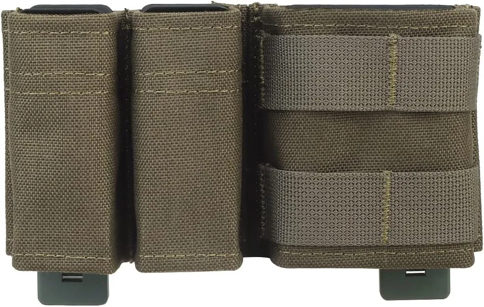 Double 9mm MOLLE Magazine Pouch 5.56 Mag Pouch Set with Quick Release Insert Clip for Tactical Vest
