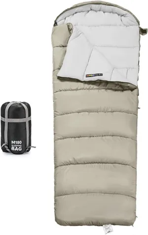 Double Persons Sleeping Bags For Adults with Hooded Anti splashing Breathable and Soft Design, Ideal for Camping,Grey (#2)