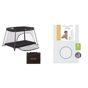 Dream On Me Travel Light Playard with Mesh Zipper Door and Holly 3” Fiber Mini Crib Mattress