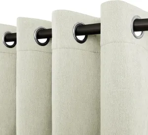 Easy-Going Linen Look Blackout Curtain 84 Inch Length Grommet Window Curtain Drapes for Bedroom, Living Room Thermal Insulated Room Darkening (Set of 2 Panels, Beige)