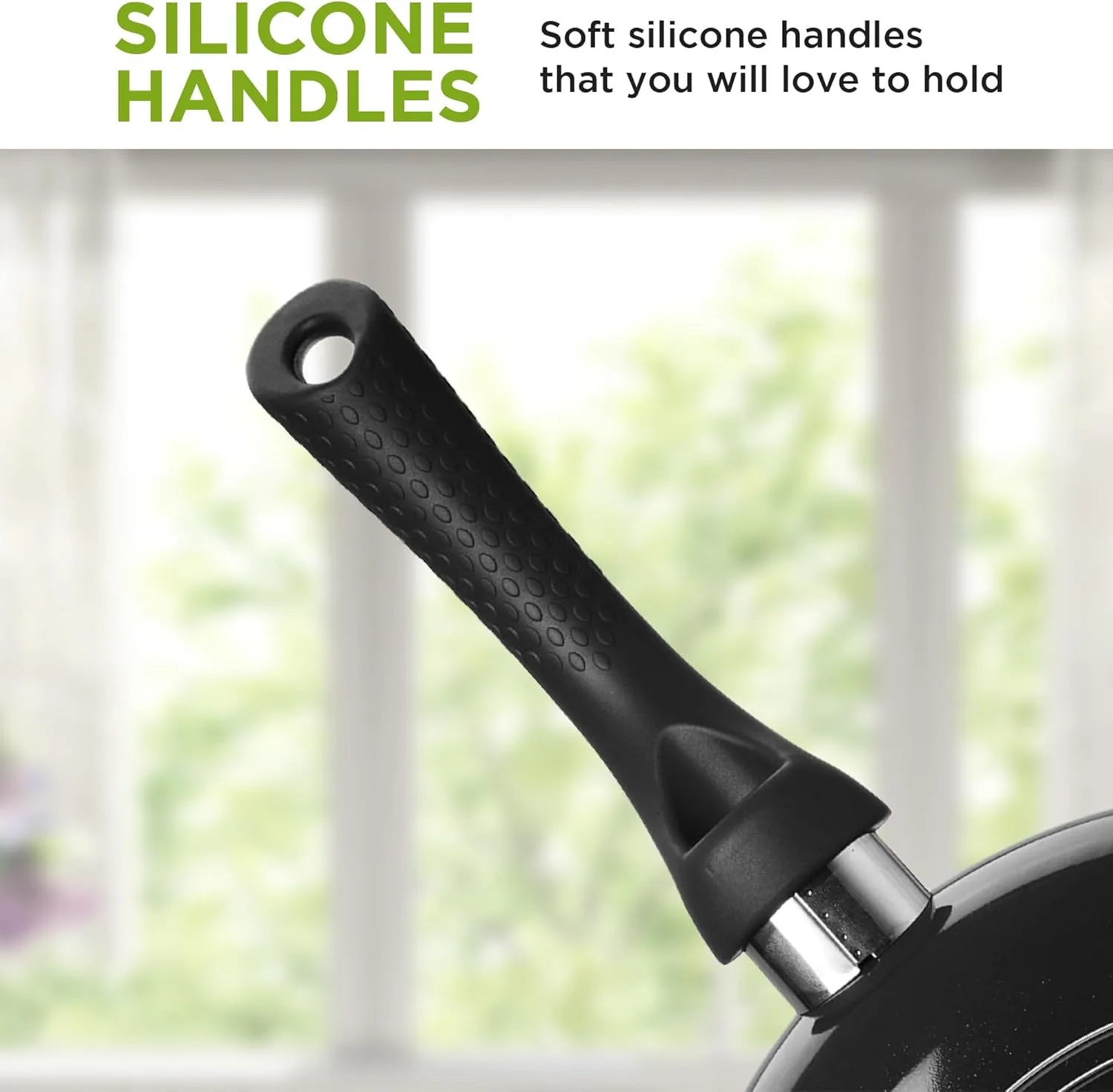 Ecolution Artistry Nonstick Frying Pan, Easy To Clean, Comfortable Handle, Even Heating, Dishwasher Safe Pots and Pans, 8-Inch, Black