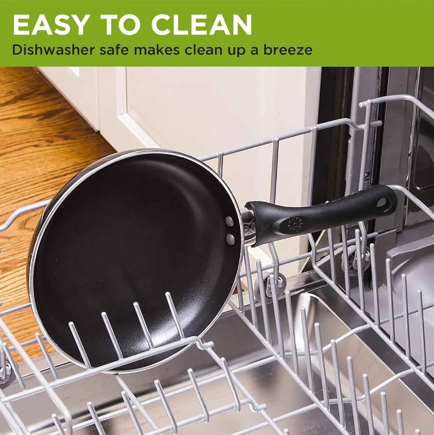 Ecolution Artistry Nonstick Frying Pan, Easy To Clean, Comfortable Handle, Even Heating, Dishwasher Safe Pots and Pans, 8-Inch, Black