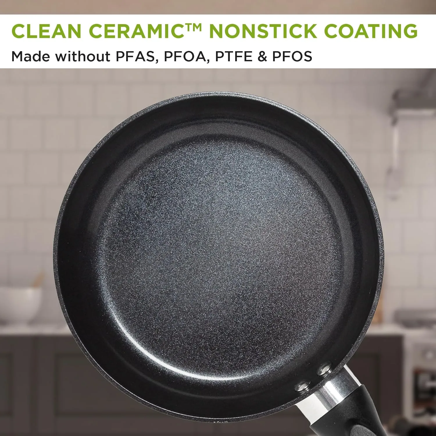 Ecolution Artistry Nonstick Frying Pan, Easy To Clean, Comfortable Handle, Even Heating, Dishwasher Safe Pots and Pans, 8-Inch, Black