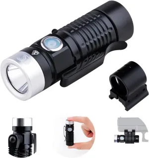 EDC Flashlight Magnetic Rechargeable,500 High Lumens for Daily Use,Emergency,with Picatinny Rail Adapter Mount as Tactical Light