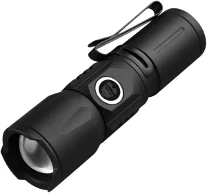 EDC Flashlight - USB C Rechargeable, 500 Lumens, Hard Hat, and Safety Helmet Compatible, Black