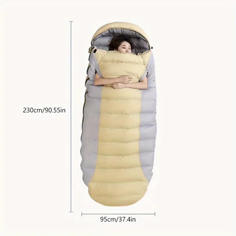 Egg-Shaped Down Sleeping Bag: Full-Season, Zippered, 1-Person, 14  Years, Nylon Fabric, Insulated with Duck Down, Suitable for 0-19°F
