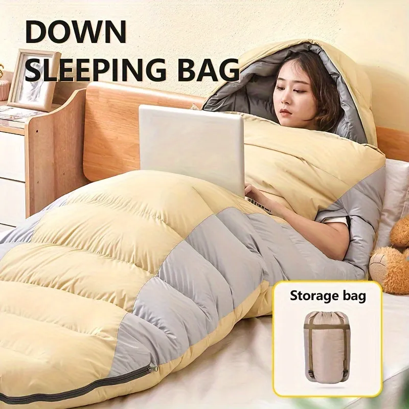 Egg-Shaped Down Sleeping Bag: Full-Season, Zippered, 1-Person, 14  Years, Nylon Fabric, Insulated with Duck Down, Suitable for 0-19°F