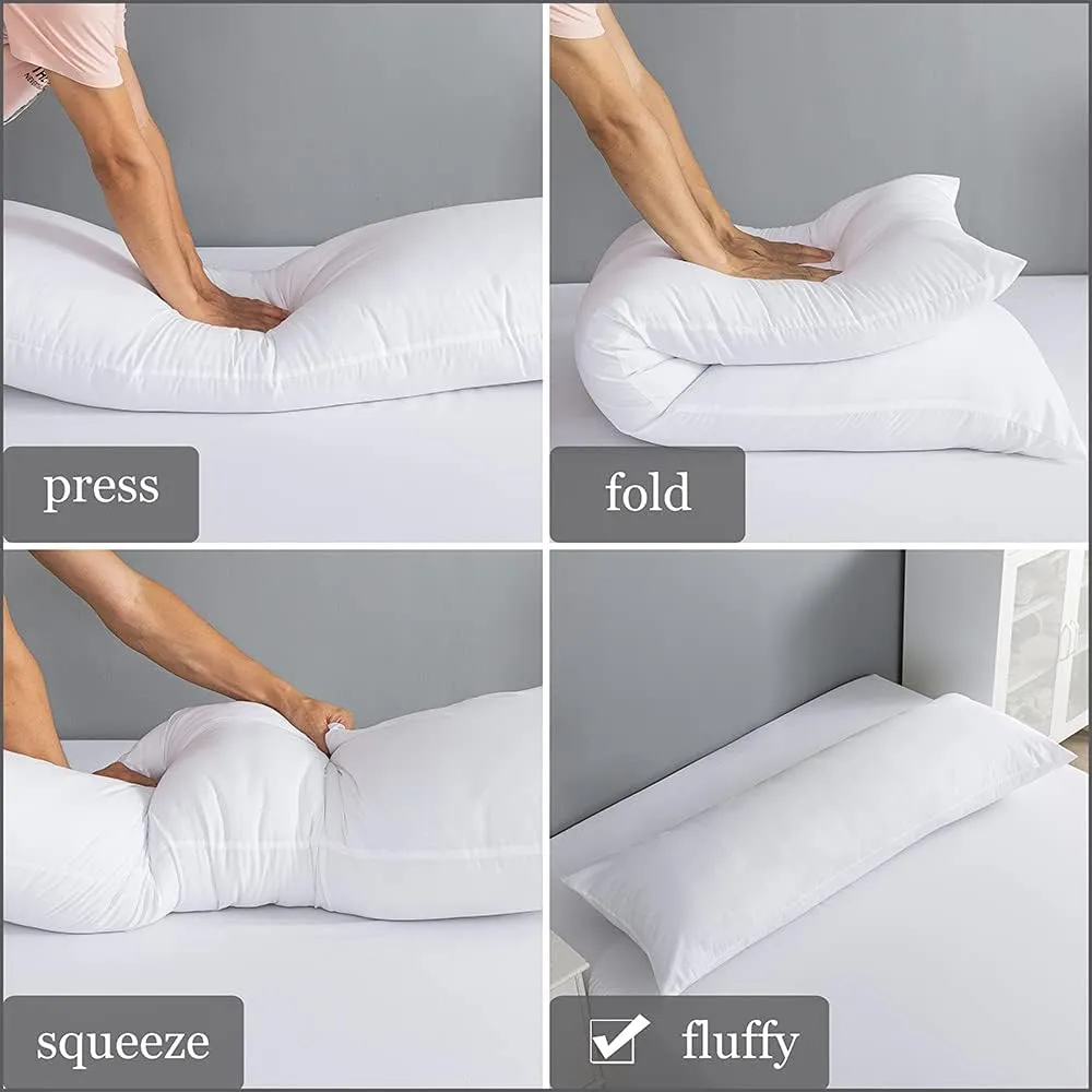 ELNIDO QUEEN Body Pillow with Pillowcase - Soft Long Bed Pillow for Adults - Breathable Full Body Pillow Insert for Sleeping, 20x54inches, Navy Blue