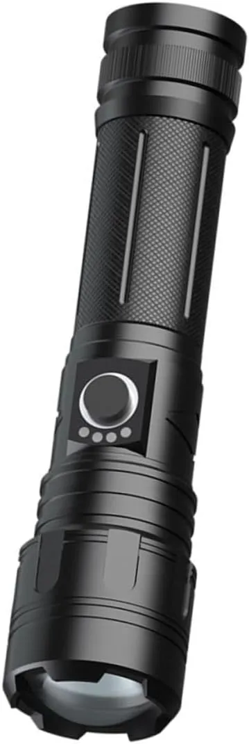Emergency Rechargeable Mini Flashlight Telescopic for Outdoor Hiking Compact Light with Power Indicator for Camping and Emergencies