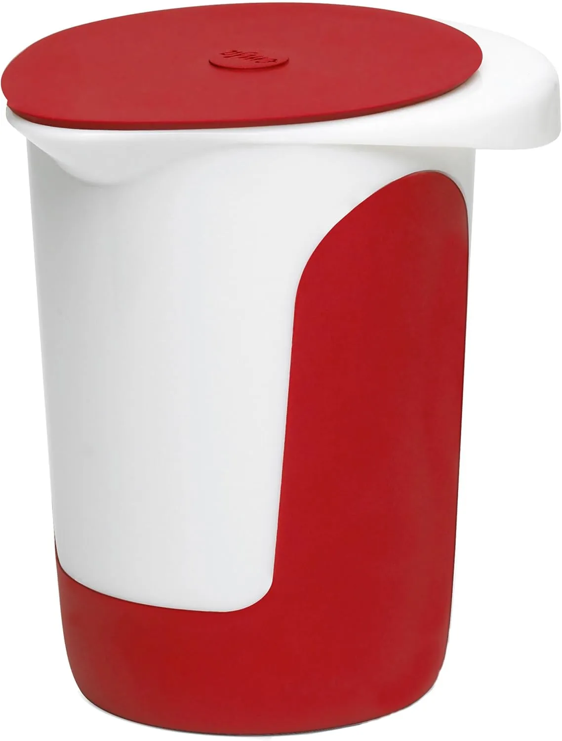 Emsa 508017 Mix and Bake calibrated Plastic Mixing jug with lid, 1.0 litres, red/White
