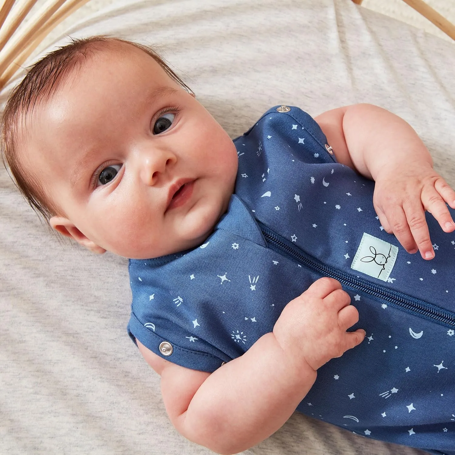 ergoPouch 0.2 Tog Jersey Sleeping Bag – Arms-Out Baby Sleep Sack – Soft, Breathable & Comfortable (8-24 Months, Night Sky)