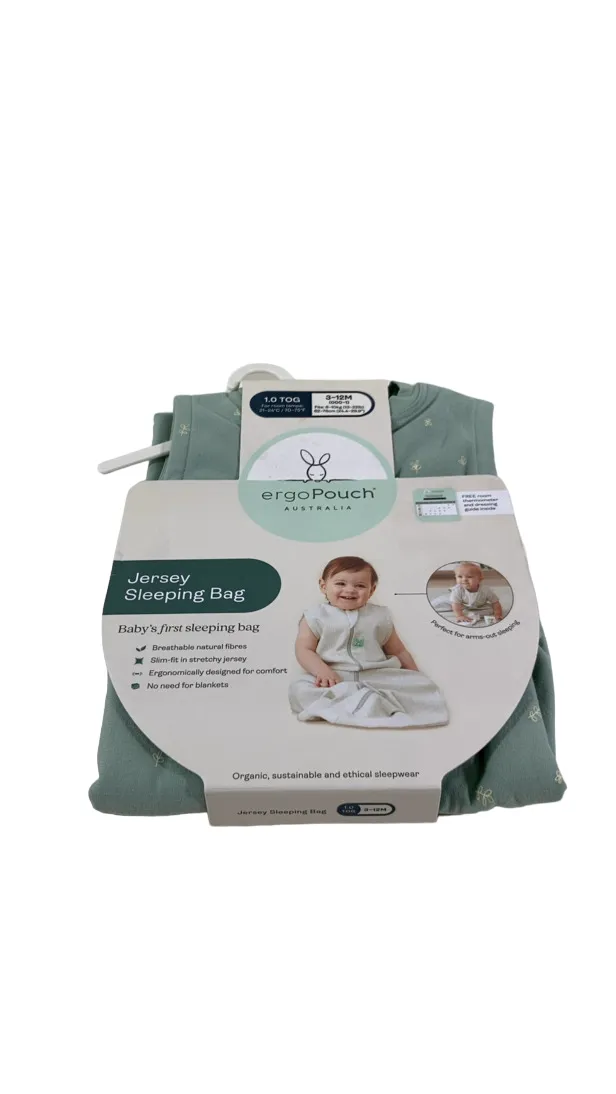 ErgoPouch Jersey Sleeping Bag, Sage, 1.0 TOG, 3-12M