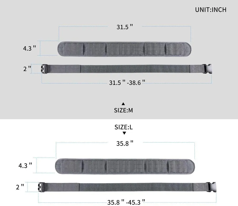EXCELLENT ELITE SPANKER Military Waist Belt Multi-Purpose Molle Padded Patrol Belt Outdoor Sports Equipment