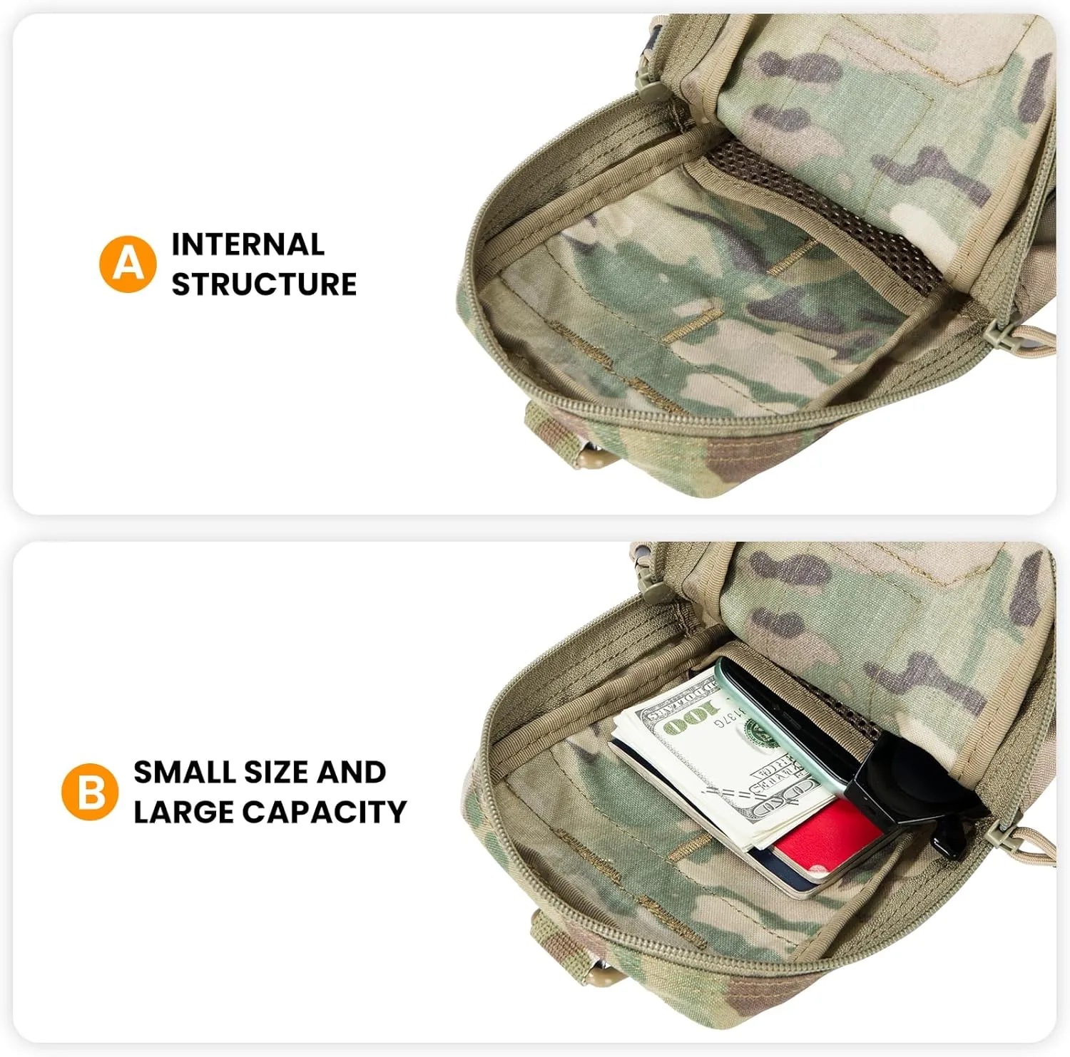 EXCELLENT ELITE SPANKER Tactical EDC Pouch Molle Utility Tool Pouches Gadget Organizer Pocket Waist Belt Bag