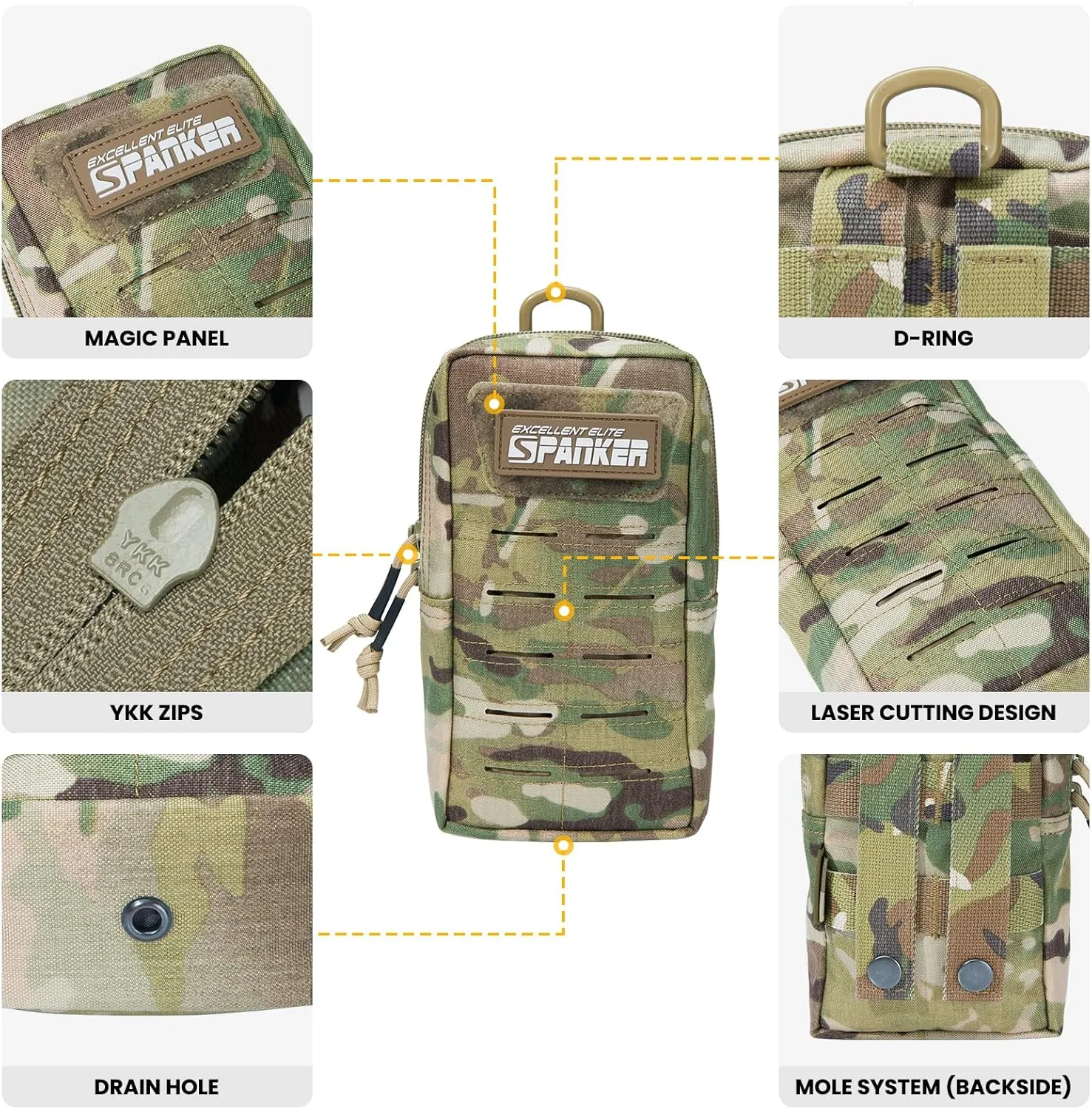 EXCELLENT ELITE SPANKER Tactical MOLLE Pouch EDC Utility Pouches Gadget Organizer Phone Holder Waist Bag Tool Pouch