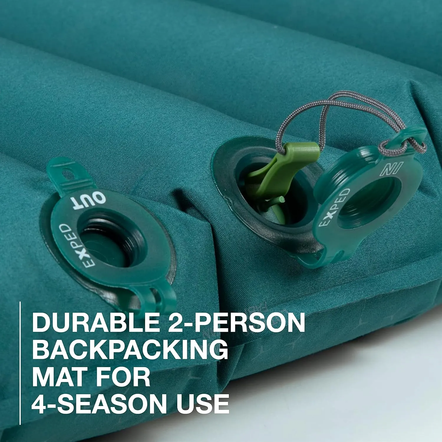Exped Dura 5R | Abrasion Resistant | Insulated and Comfortable | -5 Degree Sleeping Pad for Two, Cypress, Duo Long Wide