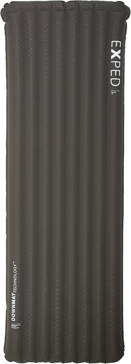 Exped Dura 8R | Abrasion Resistant | Insulated and Comfortable | -40 Degree Sleeping Pad, Charcoal, Long Wide