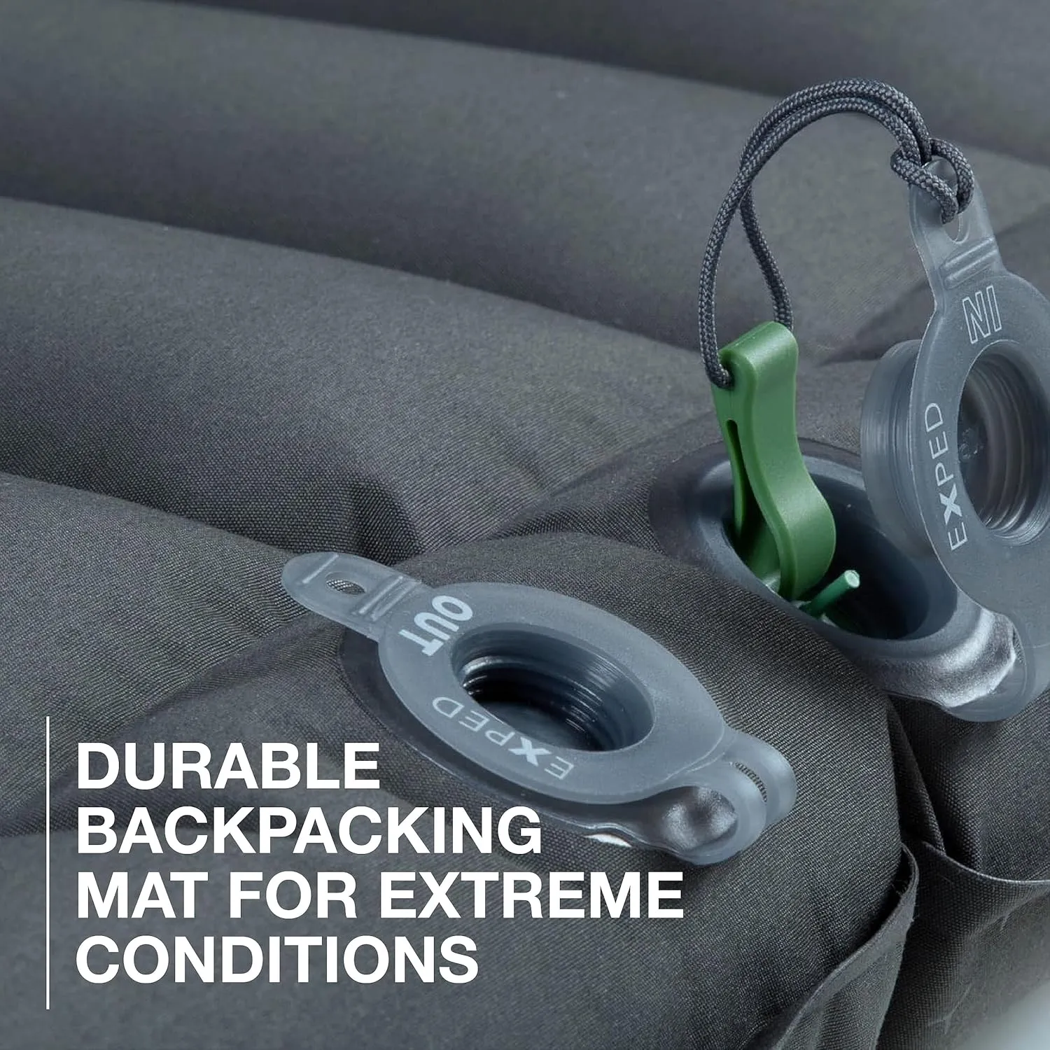 Exped Dura 8R | Abrasion Resistant | Insulated and Comfortable | -40 Degree Sleeping Pad, Charcoal, Long Wide