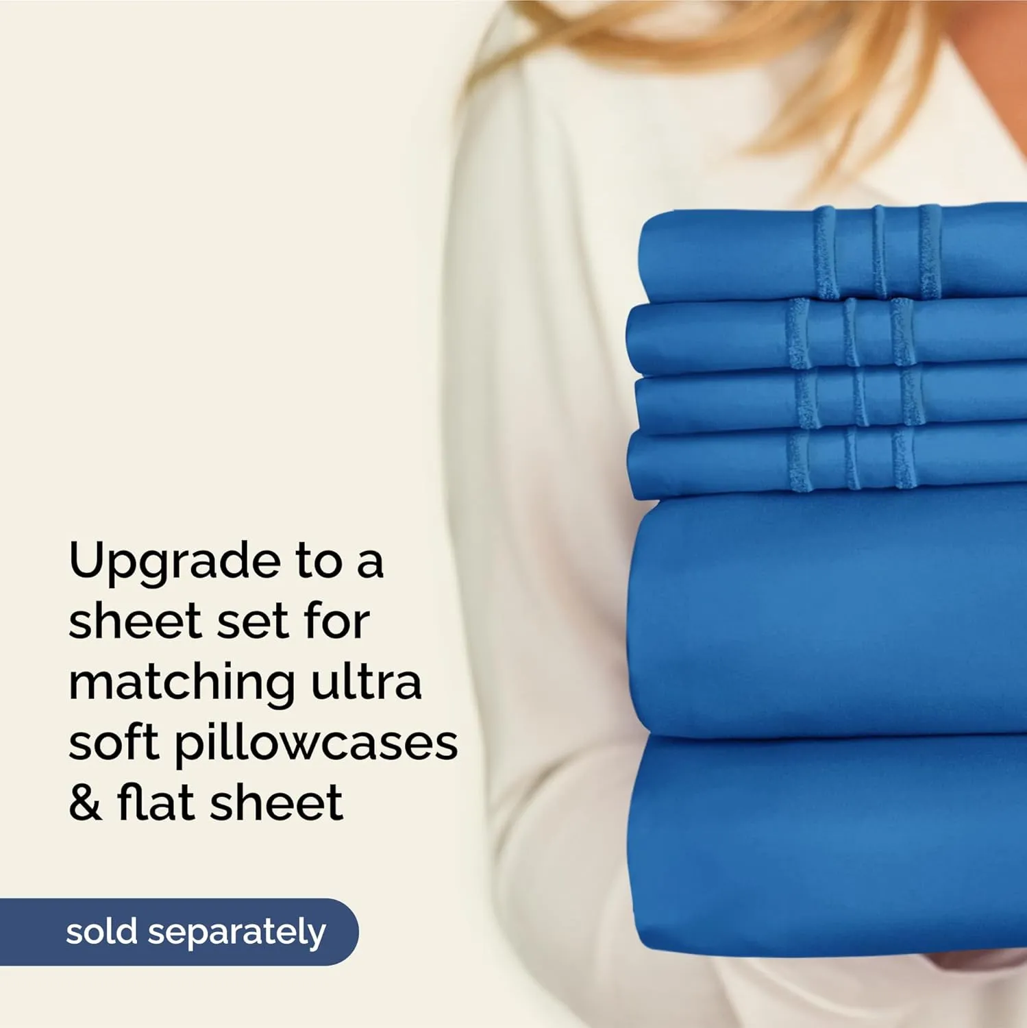 Extra Deep Queen Fitted Sheet - Hotel Luxury Single Fitted Sheet Only - Easily Fits 18 inch to 24 inch Mattress - Ultra Soft, Wrinkle & Fade Free w/Extra Deep Pocket - Breathable & Comfy - Royal Blue