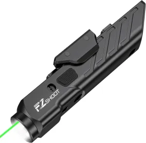 EZshoot 1700 Lumens Tactical Laser Light Combo for Rifle with Magnetic Rechargeable Compatible with Picatinny and M-Rail, Rilfe Flashlight Green Laser Light Combo with Strobe Mode