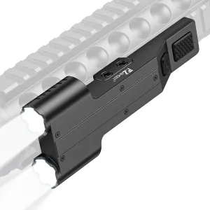EZshoot 2000 Lumen Dual LED Rifle Light with USB Rechargeable, Rifle Flashlight Compatible with Picatinny Rail, Rechargeable Tactical Flashlight for Rifle with Strobe Mode