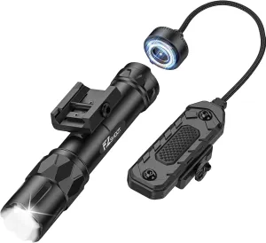 EZshoot 2500 Lumens Tactical Rifle Flashlight with Magnetic Remote Switch Compatible with Picatinny, Rifle Flashlight with Strobe Mode for Home Defense, Hunting