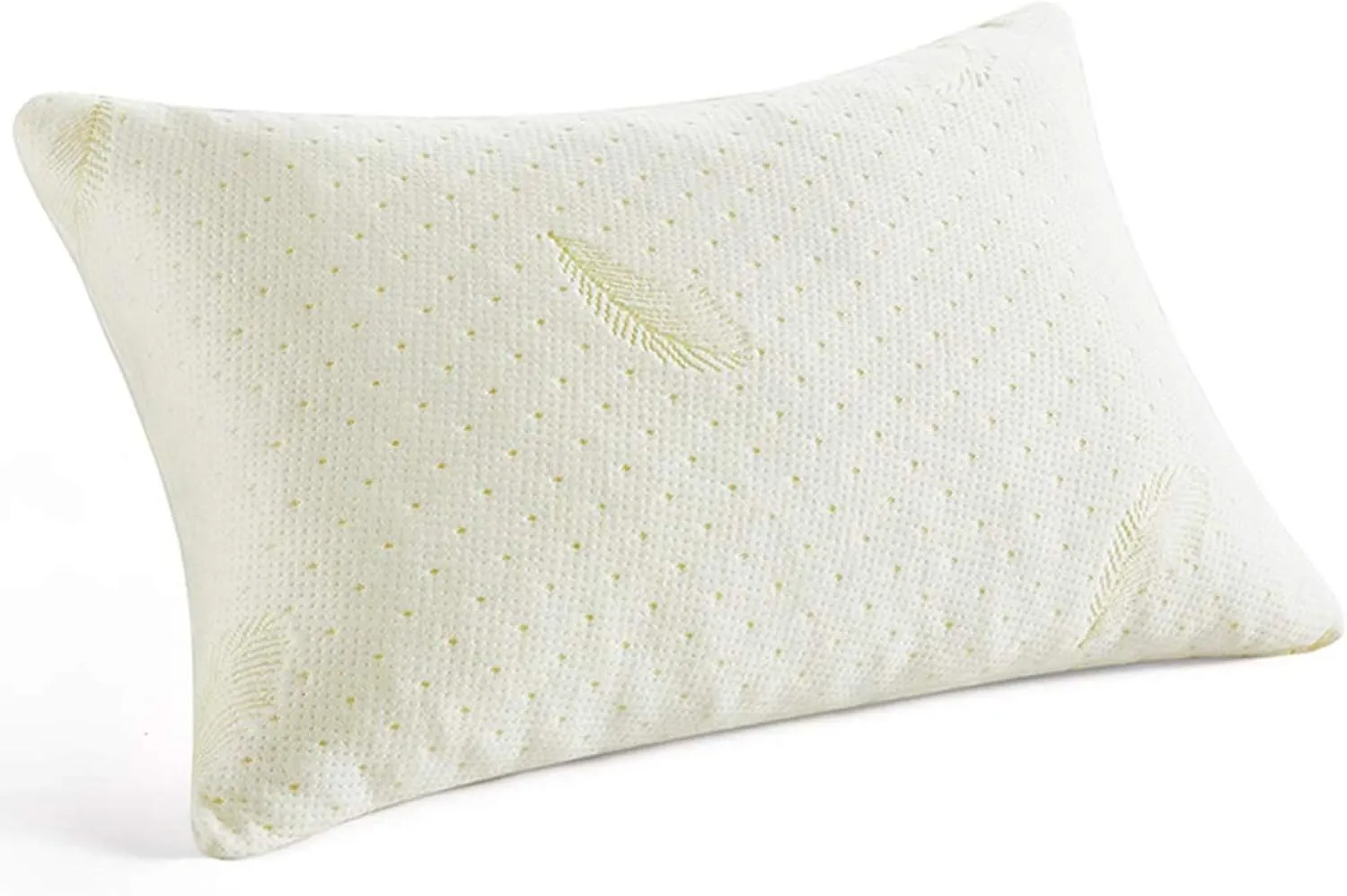 Favorland Memory Foam Pillow Standard Size, Breathable Cooling Shredded Memory Foam Bed Pillow with Zipper Removable and Washable Derived Rayon Cover White