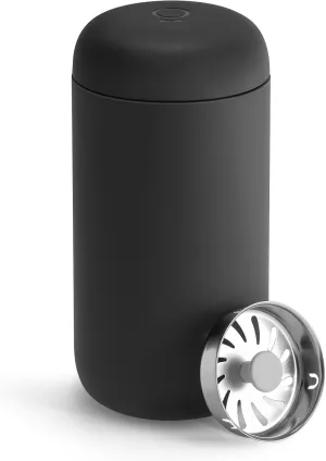 Fellow 12 oz Carter Move Travel Mug - Vacuum-Insulated Stainless Steel Travel Coffee Mug - Coffee Tumbler with Ceramic Interior and Splash Guard - Matte Black