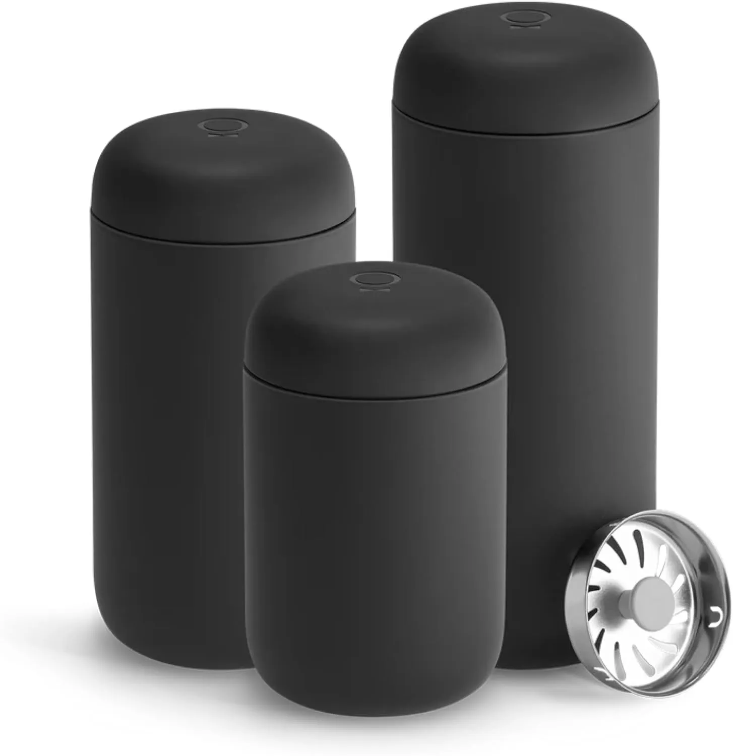 Fellow 12 oz Carter Move Travel Mug - Vacuum-Insulated Stainless Steel Travel Coffee Mug - Coffee Tumbler with Ceramic Interior and Splash Guard - Matte Black