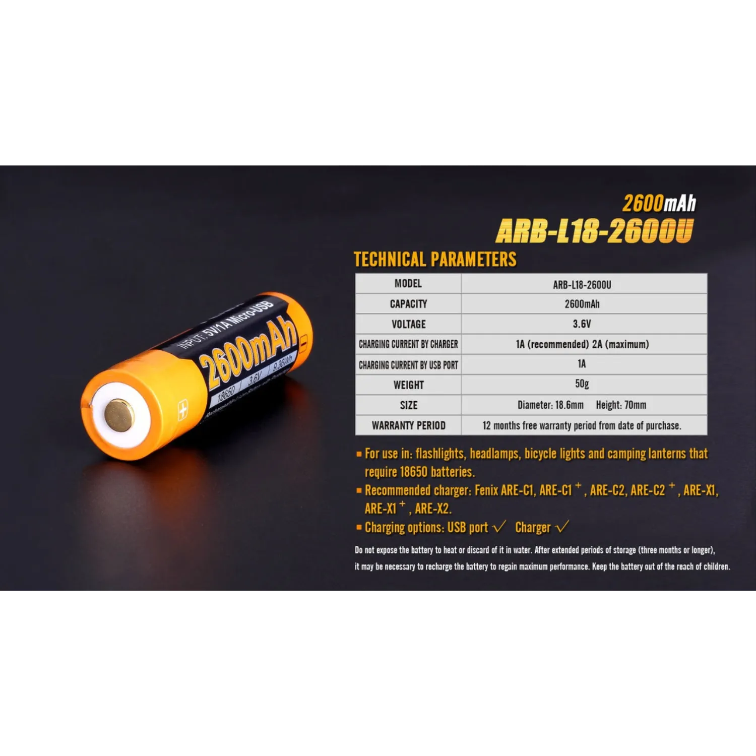 FENIX - ARB L18 - Rechargeable Batteries